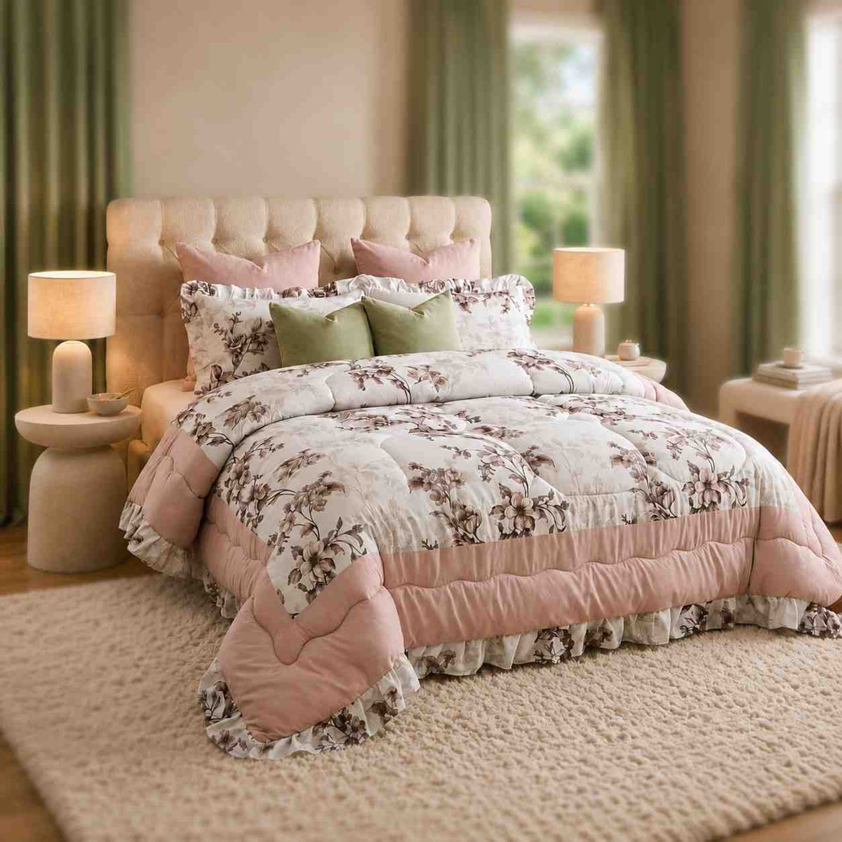 8-Piece Comforter Set King Size Bedding Set
