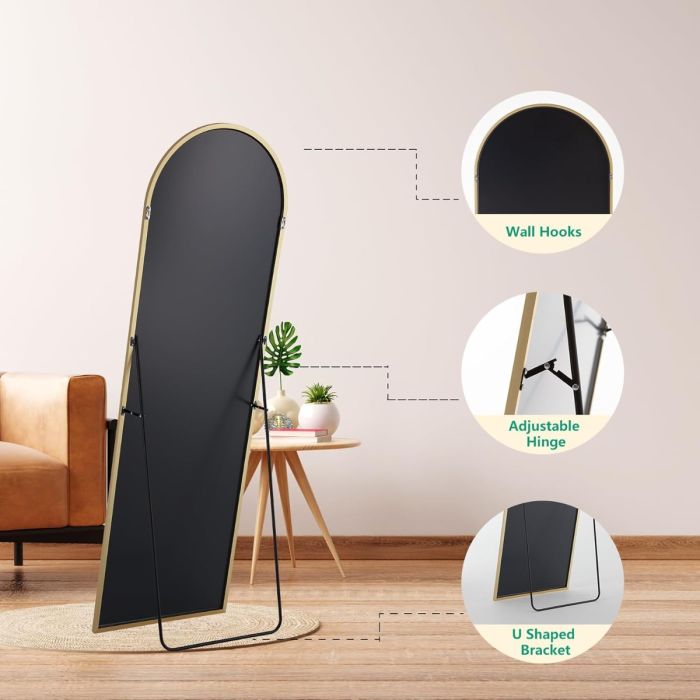 مرآة قائمة بذاتها بطول كامل 147 × 36 سم