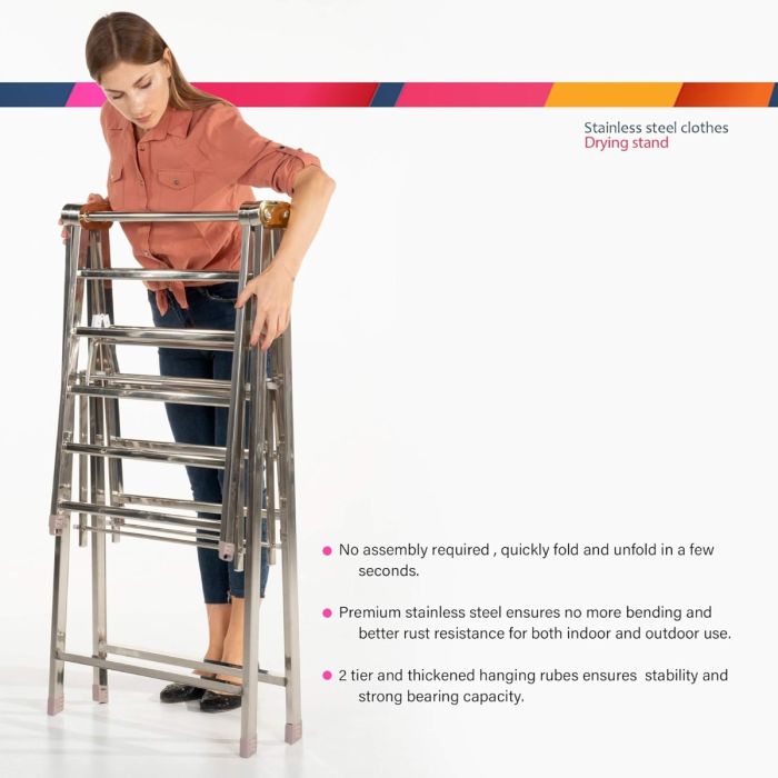 Foldable Stainless Steel Clothes Drying Stand