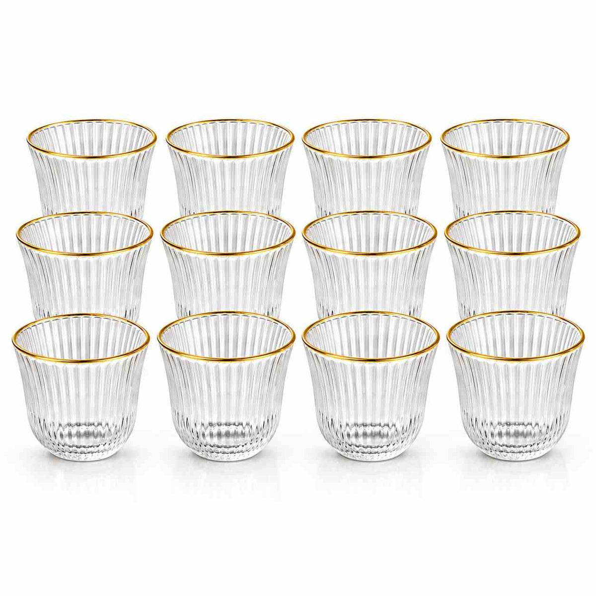 Cawa Coffee Cups with Gold Rim 90ml - 12 Pieces