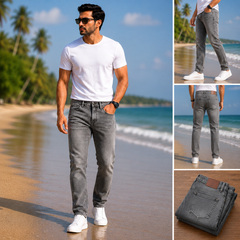 Men's Straight Fit Jeans Classic Denim Pants