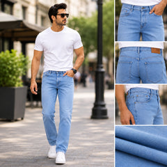 Men's Straight Fit Jeans Classic Denim Pants