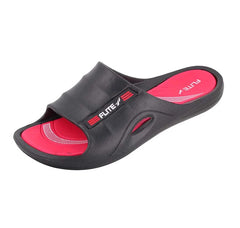 Flite Men's Sports Slides Slip-On  Black & Red Slippers