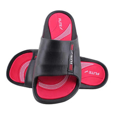 Flite Men's Sports Slides Slip-On  Black & Red Slippers