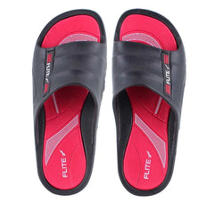 Flite Men's Sports Slides Slip-On  Black & Red Slippers