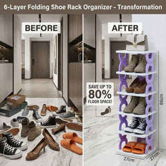 6-Tier Folding Shoe Rack Organizer