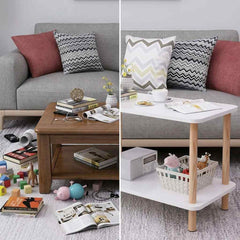 Modern 2-Tier Coffee Table with Shelf