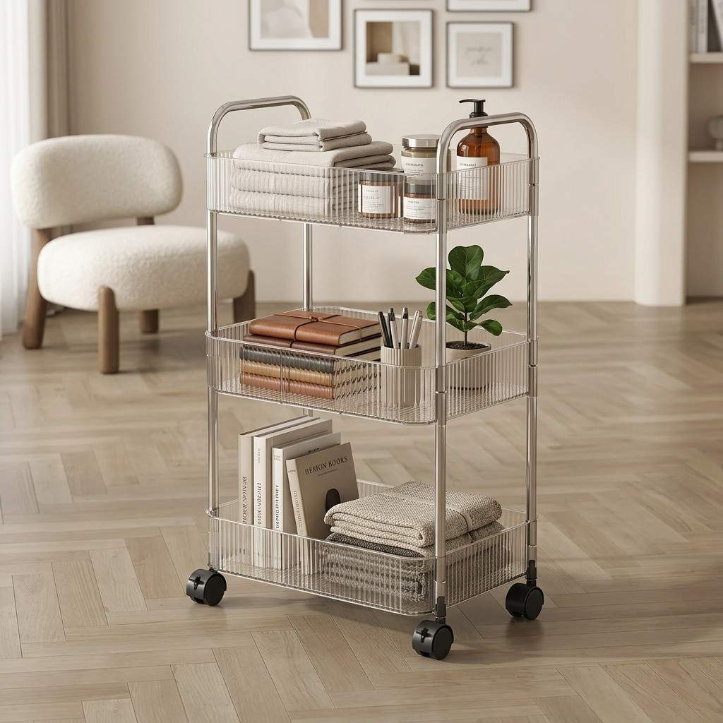 3-Tier Rolling Storage Cart Organizer