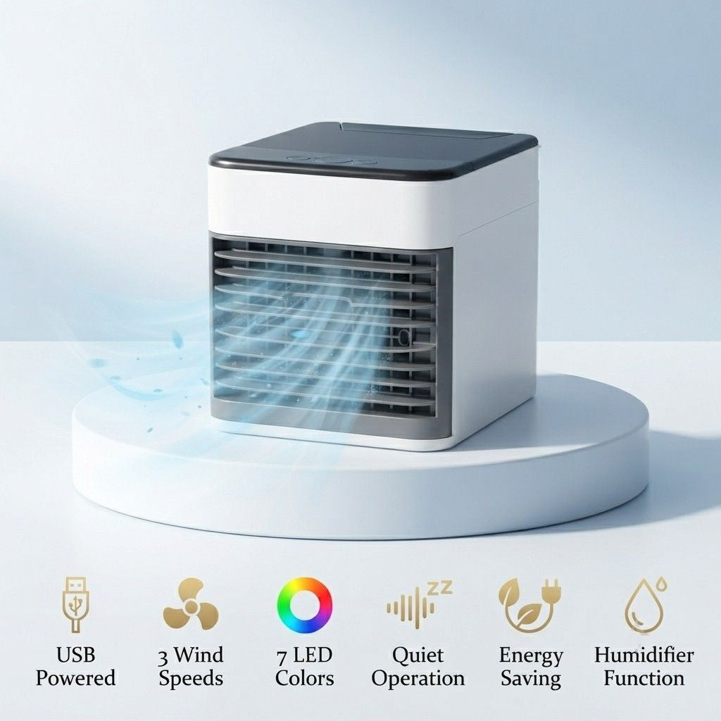 Portable Mini AC Cooler with LED Light