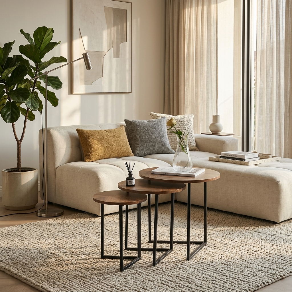 Luxury Wooden Nesting Coffee Tables
