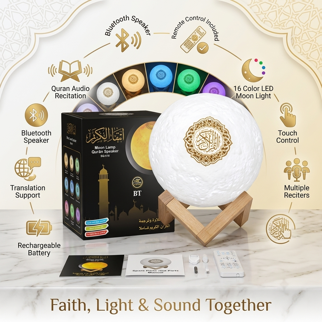 Moon Lamp Quran Speaker Bluetooth LED