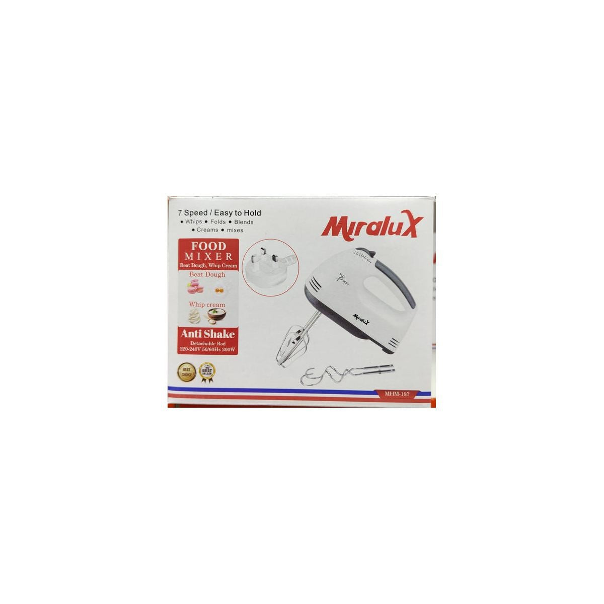 Hand Mixer Electric Lightweight Egg Beater, Handheld Food and Cake Mixer