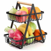 Iron and Wood, 2 Levels, Vegetable Rack,