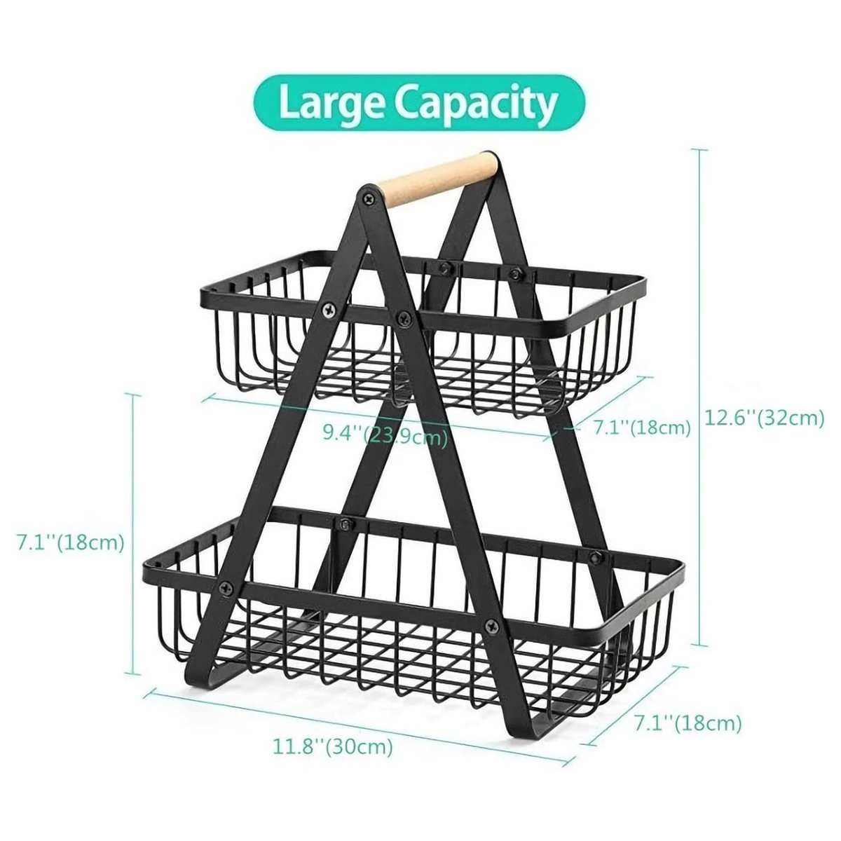 Iron and Wood, 2 Levels, Vegetable Rack,