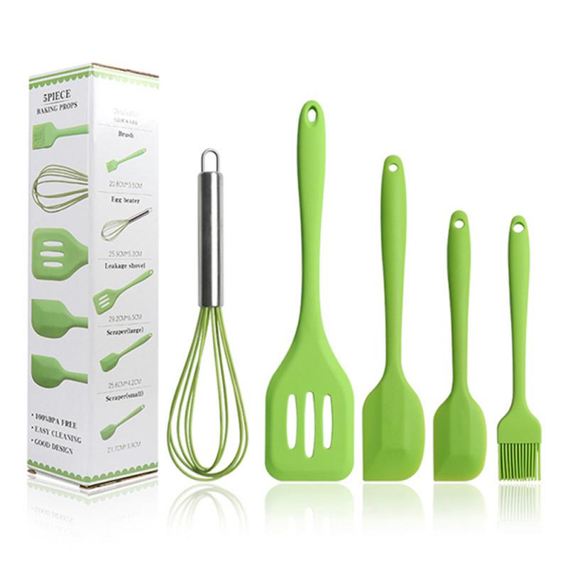 5 Pc Kitchen Silicon Spoon Set