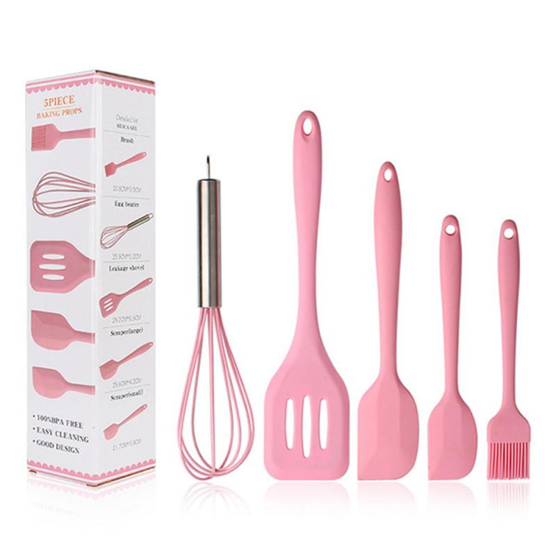 5 Pc Kitchen Silicon Spoon Set
