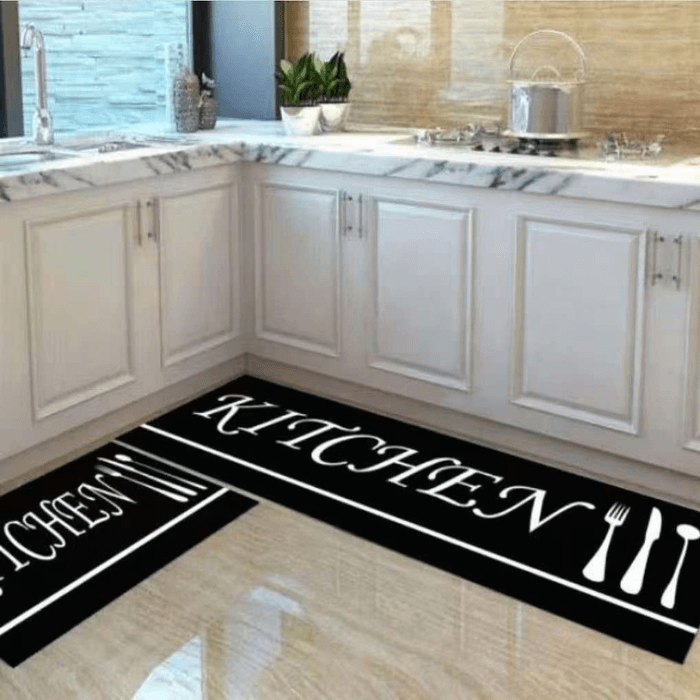 2-Piece Non-Slip Kitchen Floor Mat Set  | Washable Anti-Fatigue Rugs