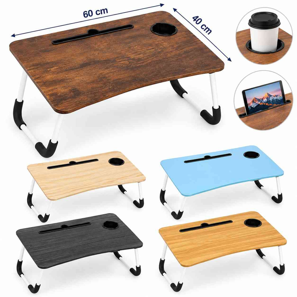 Laptop Table with Cup Holder 40X60CM