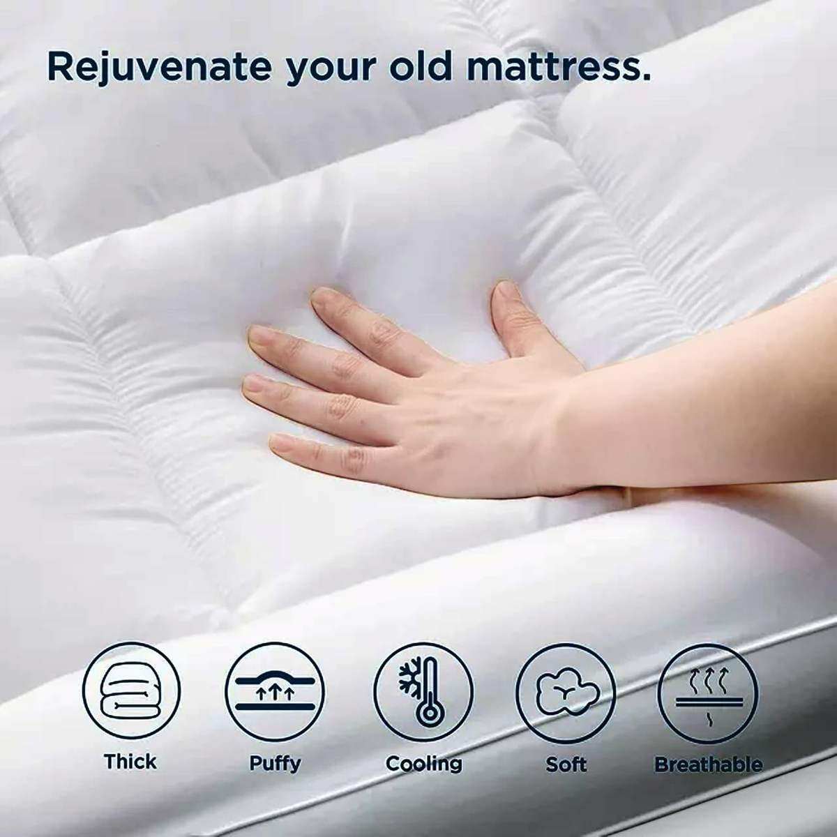 MTRESS Comfortable Hotel Mattress Topper with Flexible Strap