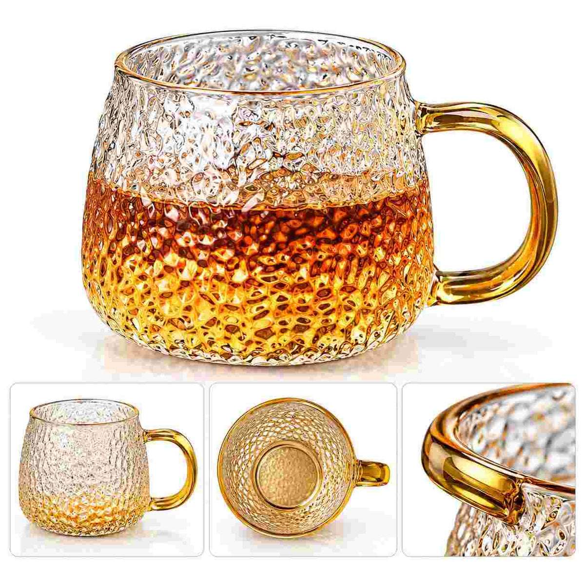 KELVEE Hammered Borosilicate Glass Mug 410ml