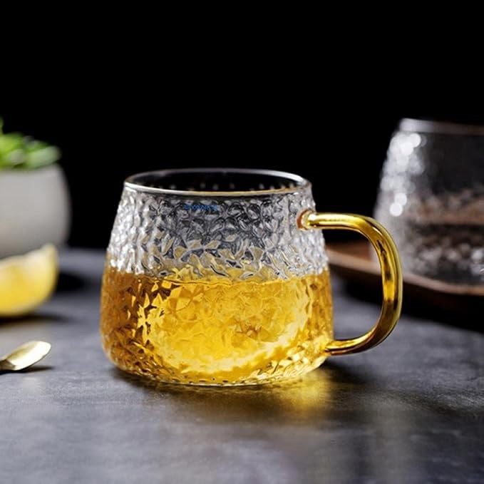 KELVEE Hammered Borosilicate Glass Mug 410ml