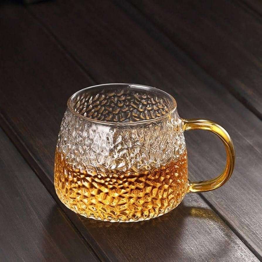 KELVEE Hammered Borosilicate Glass Mug 410ml