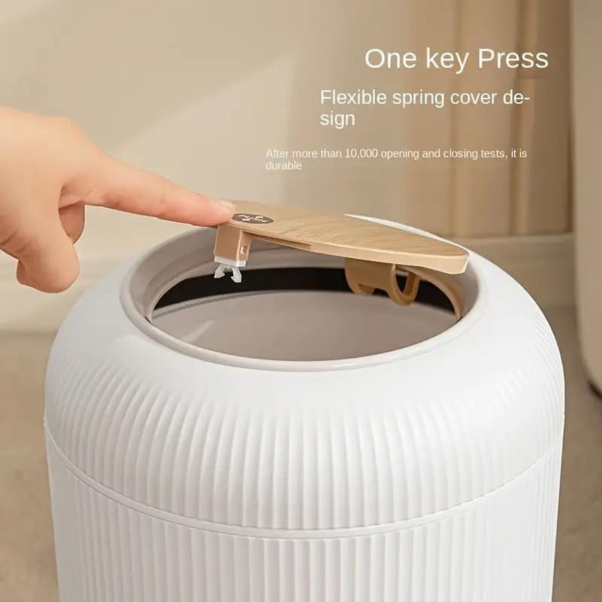 Modern Floor-Standing Dustbin with Legs, White