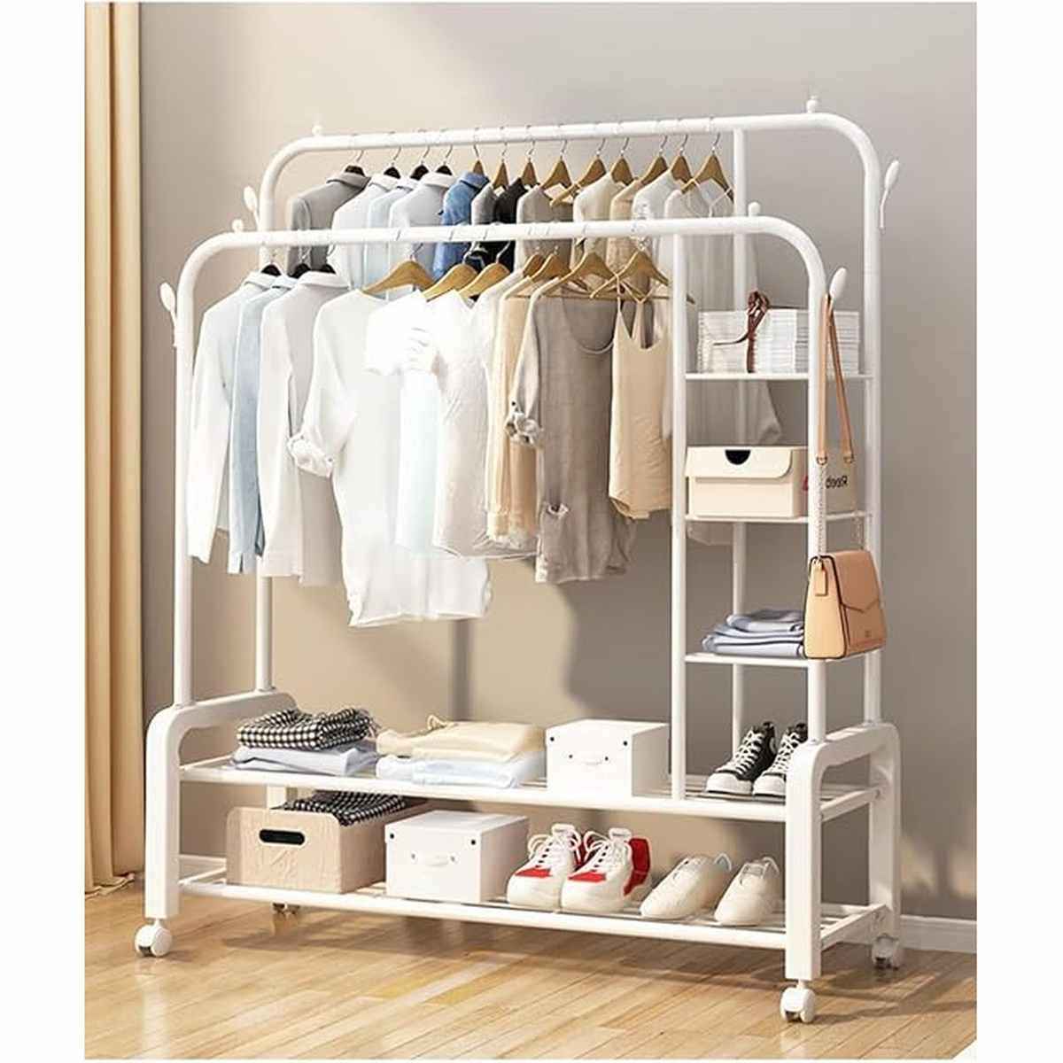 Multipurpose Clothes Rack with Multi Layer Shelves