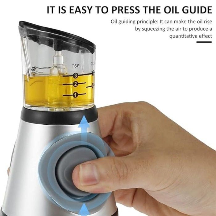 Press & Measure Oil Dispenser | Non-Drip Glass