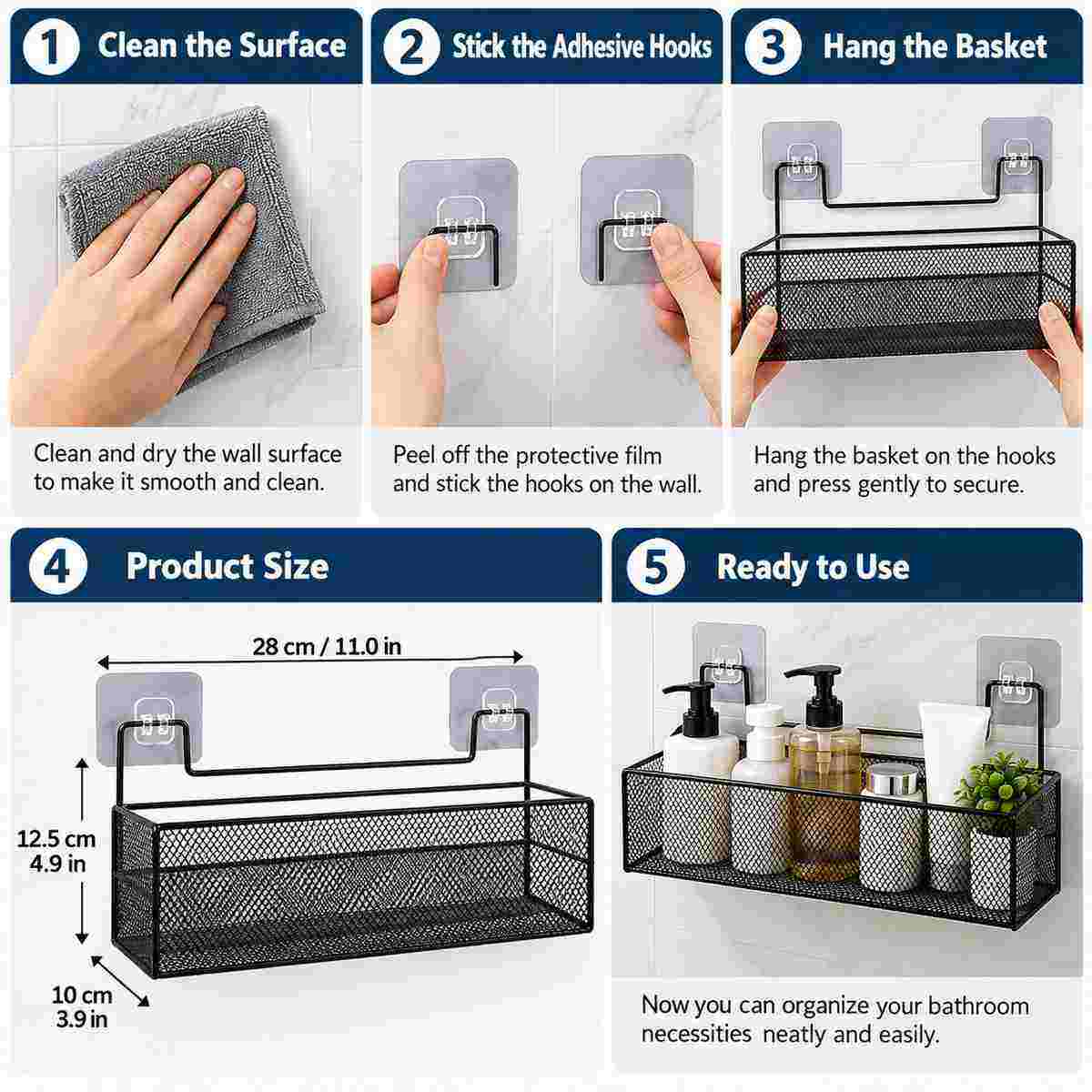 Organizer Wall Basket Shelf Hanging to Household Tools