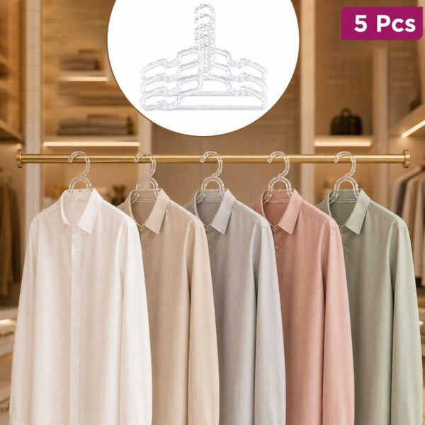 Pack of 5 Pcs Ultra-Thin Acrylic Clothes Hangers with Swivel Hooks