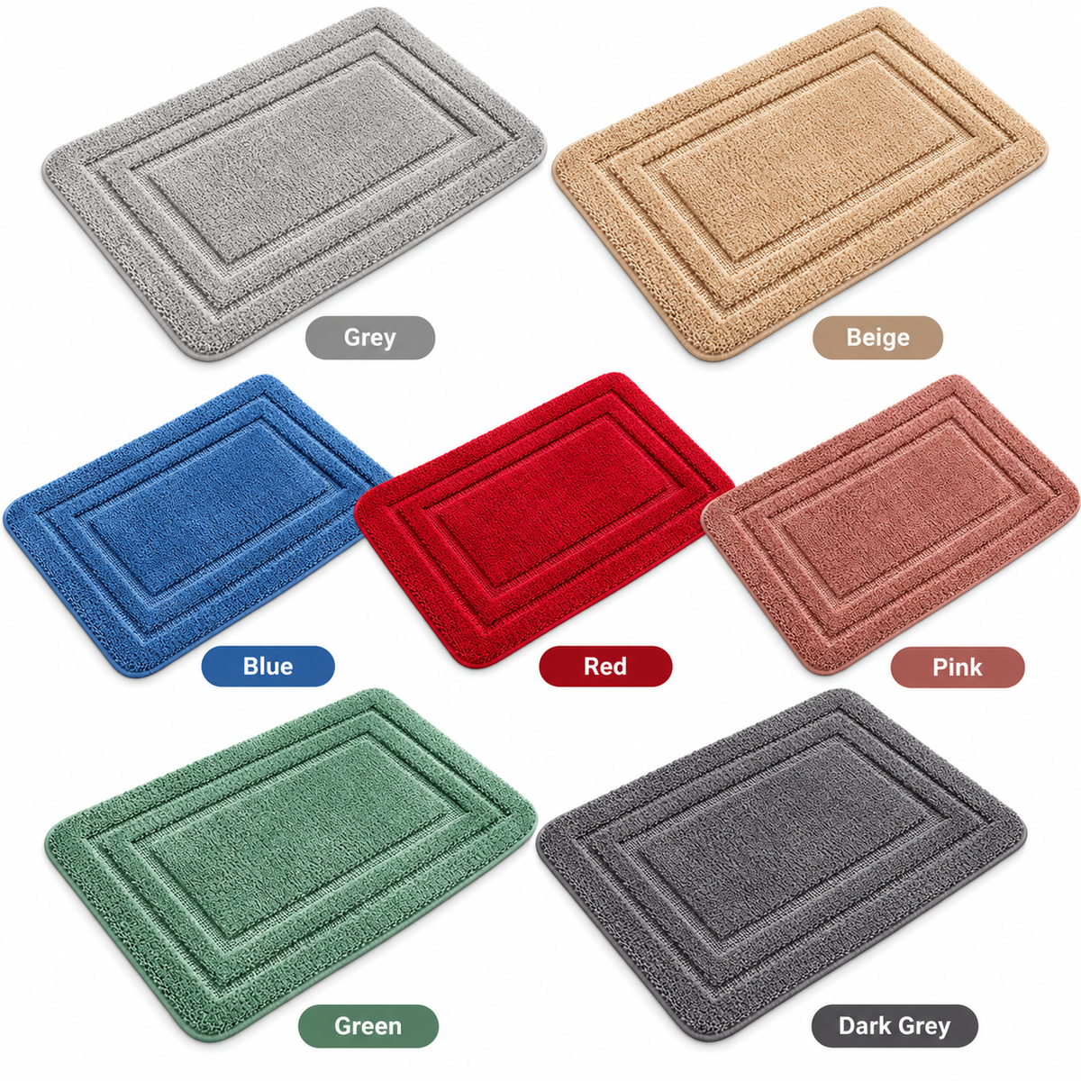 Bathroom Rugs 50X80cm, Non-Slip Doormats Extra Soft and Absorbent Microfiber Bath Mat for Home Floor