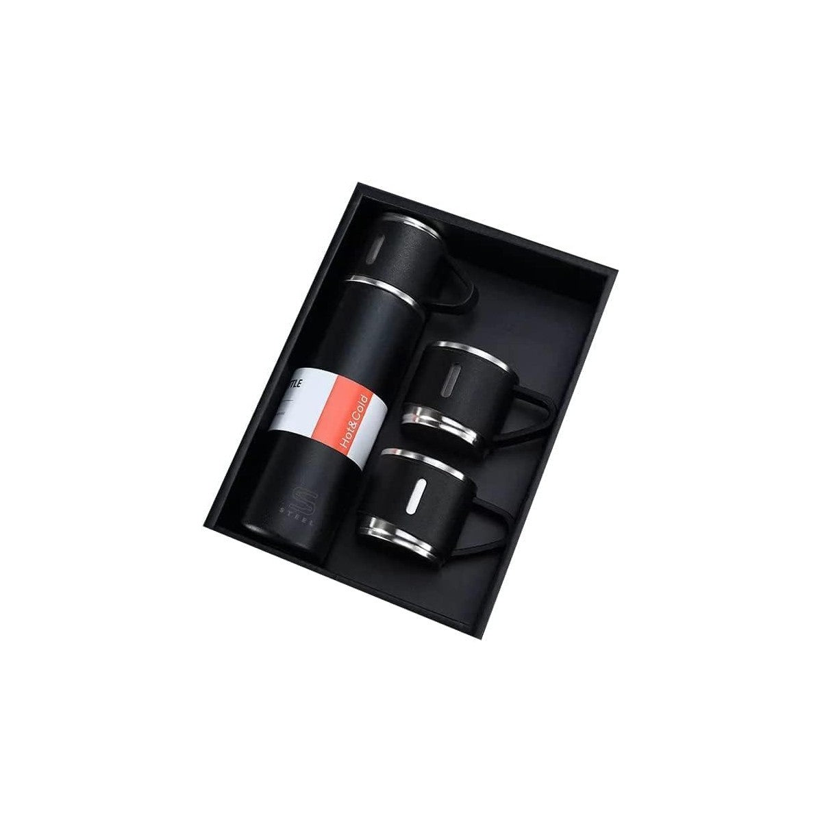 Premium Insulated Bottle With Matching Cups 500ml Vacuum Flask Gift Set