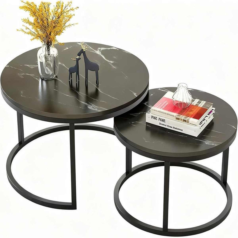 Table Set of 2, Round Coffee Table 70cmx45cm | 50cmx38cm
