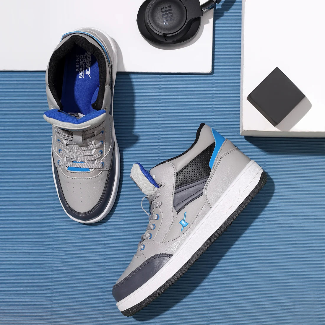 Sparx Men's High-Top Sneakers Grey Blue
