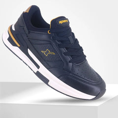 Sparx Men's Casual Sneakers Black with Gold Trim