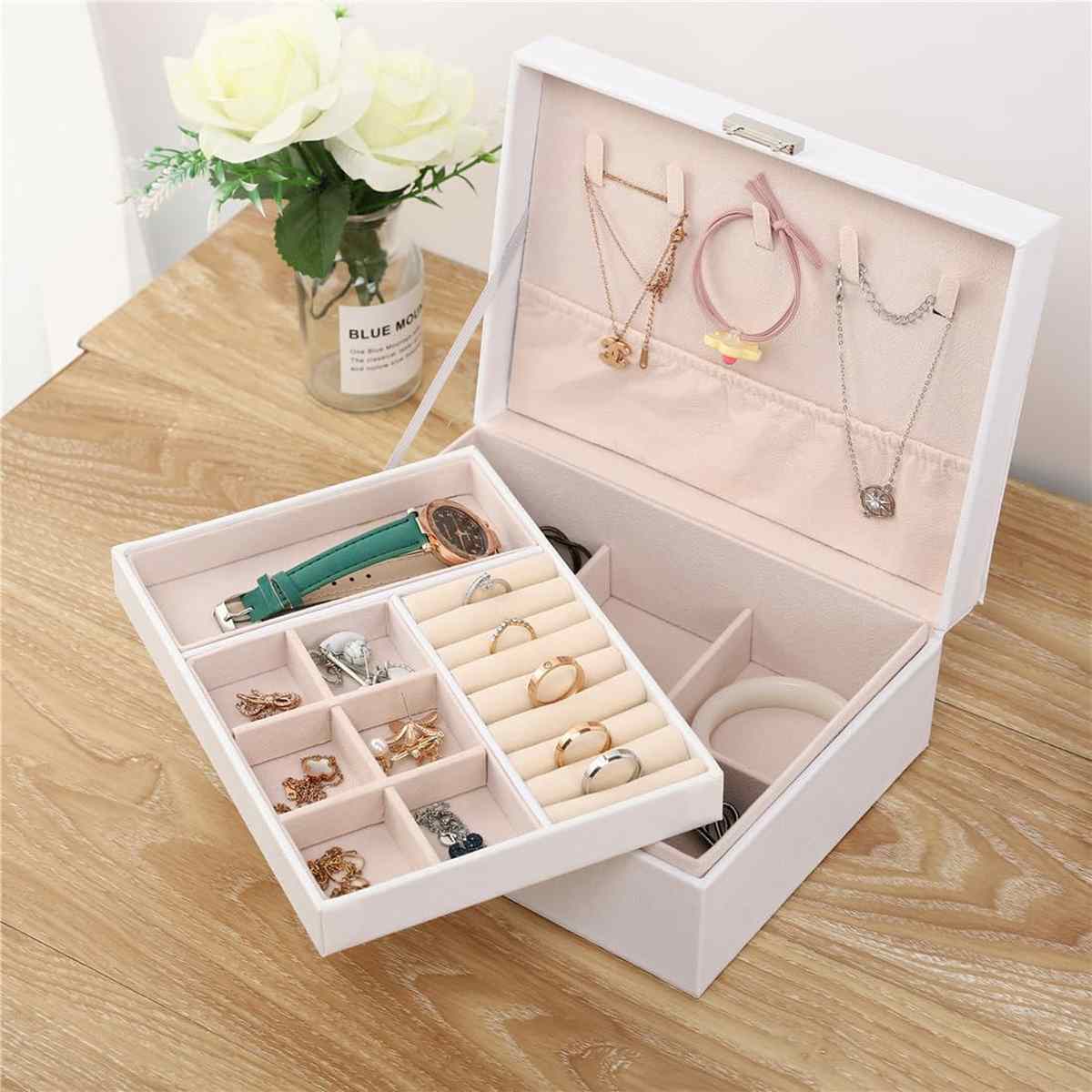 Shining Diva Fashion Jewellery Organisers Box Double