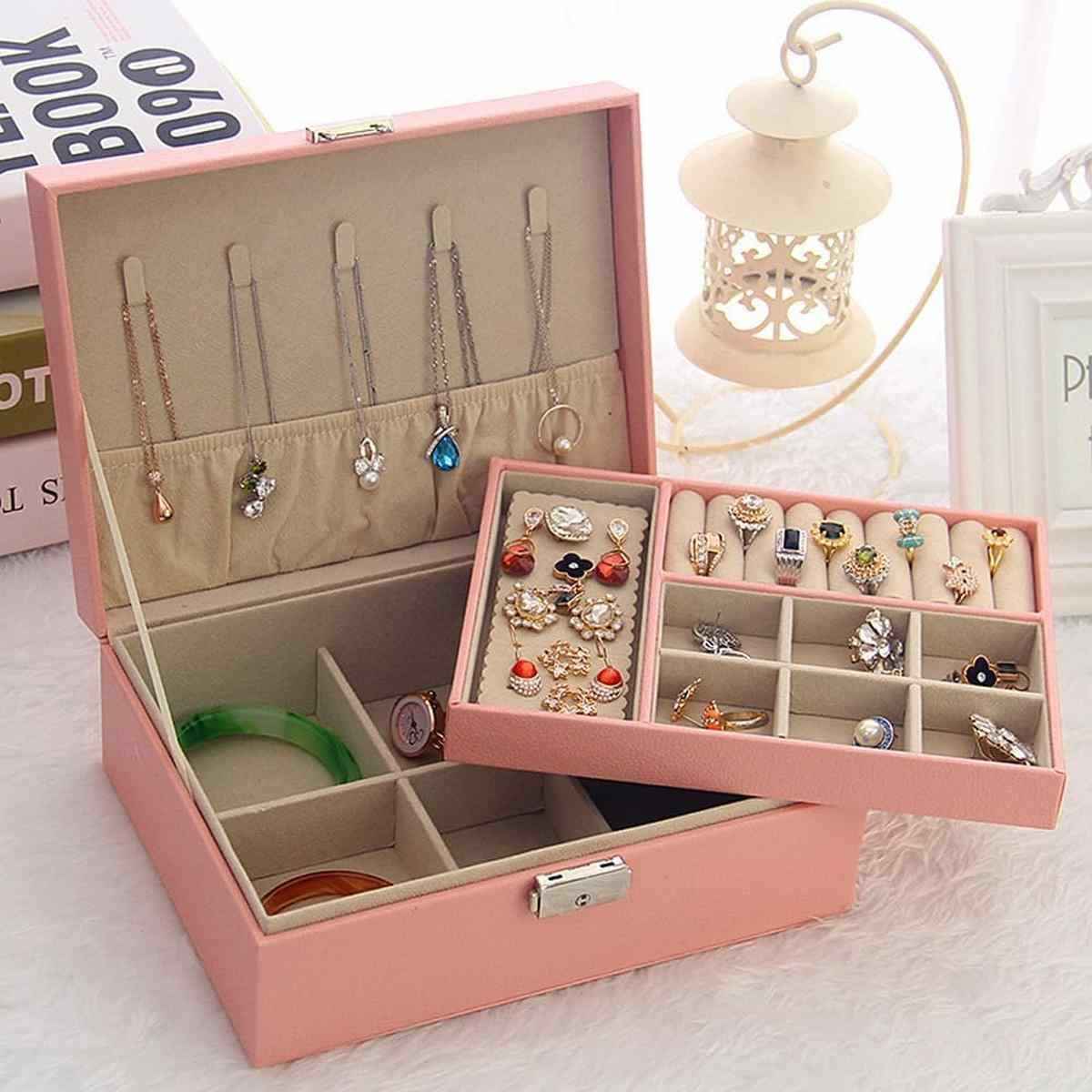 Shining Diva Fashion Jewellery Organisers Box Double