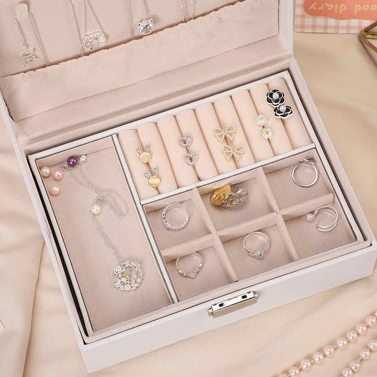 Shining Diva Fashion Jewellery Organisers Box Double