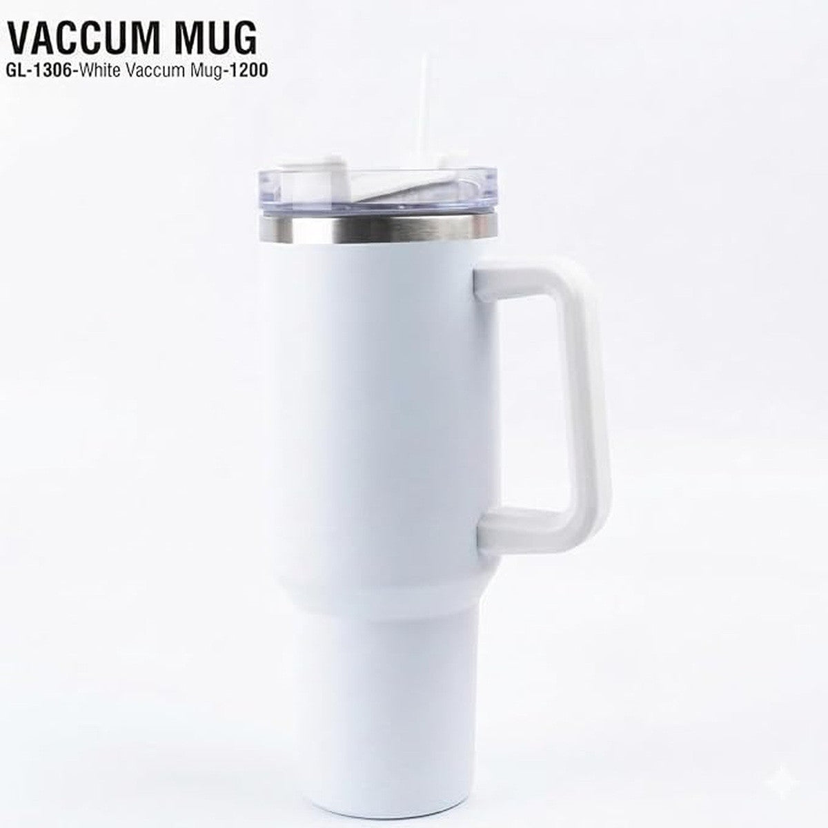 Thermal Mug with Straw and Black Airtight Lid - 1200ml