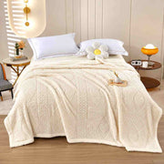 Thick Double Sided Cashmere Fleece Plaid Blanket 200 x 230 cm