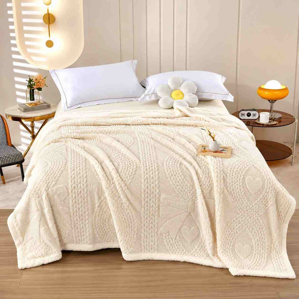 Thick Double Sided Cashmere Fleece Plaid Blanket 200 x 230 cm
