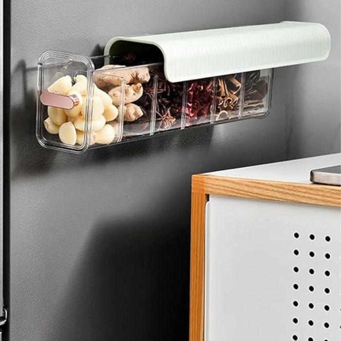 Wall-Mount Wrap Organizer – No-Drill Adhesive Rack