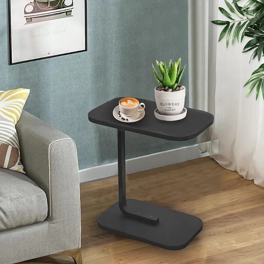 C Shaped End Table Tall Side