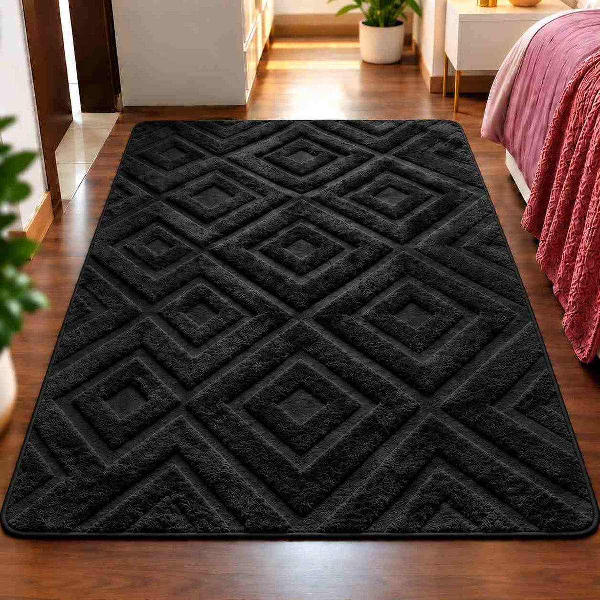Geometric Area Rug – Soft Living Room Carpet