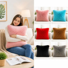 Fluffy Plush Throw Pillow Soft Furry Cushion