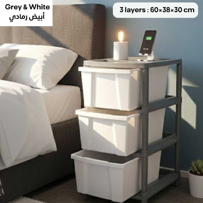 Arbaana jumbo plastic drawer organizer with five tiers, featuring clear compartments for easy storage and organization.