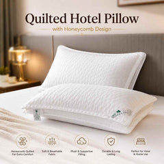 Hotel Pillow with Honeycomb Design
