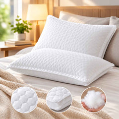 Hotel Pillow with Honeycomb Design