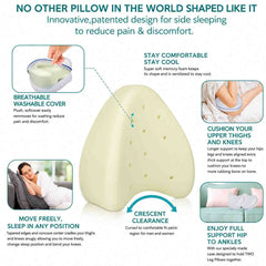 Memory Foam Leg Pillow – Knee Support Side Sleep